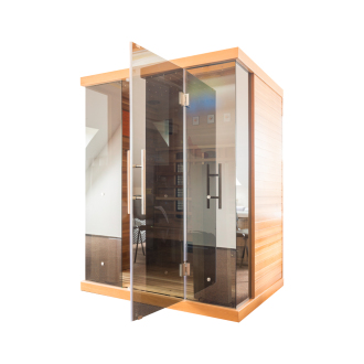 Przyciemnianie szklanych elementów sauny na podczerwień