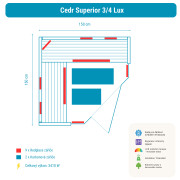 Infrasauna Belatrix Cedr Superior 3/4 Lux