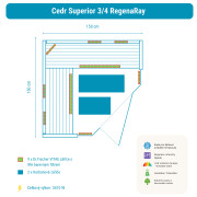 Infrasauna Cedr Superior 3/4 RegenaRay